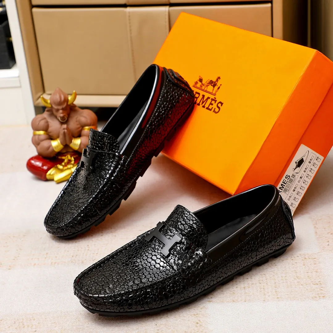 Men's shoes 💰360 🕷🕷【HERMES】The same style as Hermès counters🇨🇳Classic slip-on shoes 1:1 mold opening💯Original quality🍓Using imported first-layer cowhide🍅Pigskin lining🌶🌶Super high-end men's leather shoes🇨🇳Solid and stable Very special🍇 Color, optional! Code number 38-44……